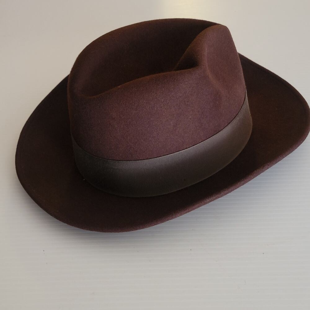Vintage Capas Design 100% Wool Untouchable Fedora Hat Brown Size Medium